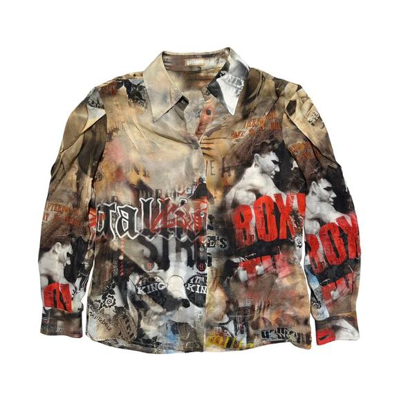 Galliano Graphic silk button down